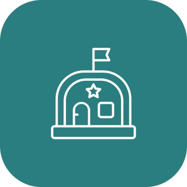 Benzersiz cami vektör çizgisi simgesi