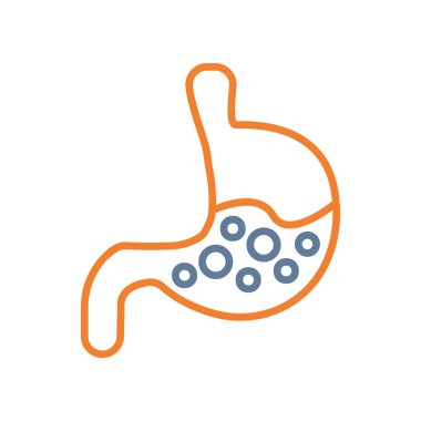 Medikal sağlık ve sağlık temalı vektör illüstrasyonunun mide organı tarzı simgesi tasarımı