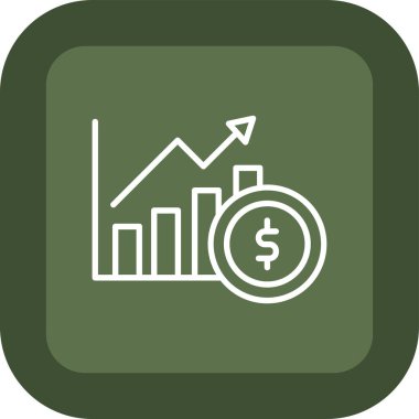finansal büyüme düz yuvarlanmış vektör simgesi