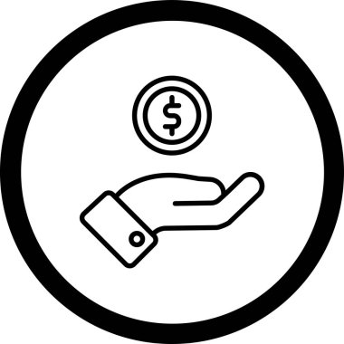 Dolar. Web simgesi basit illüstrasyon