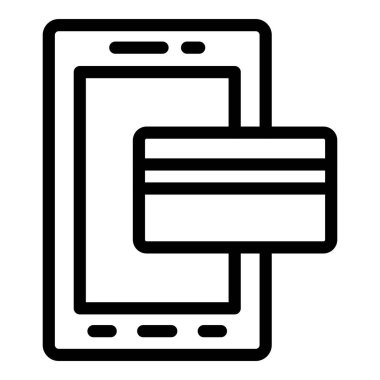 akıllı telefon ve kredi kartı vektör çizimi