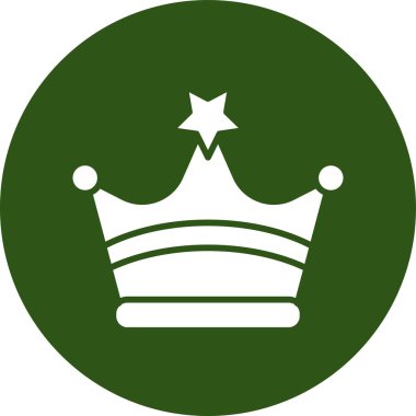 Crown düz simgesi, vektör illüstrasyonu