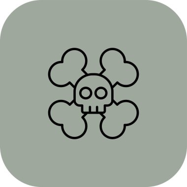 kafatası web simgesi, vektör illüstrasyonu