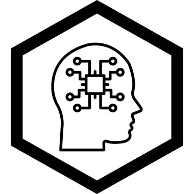 Beyin simgesi, vektör illüstrasyonu