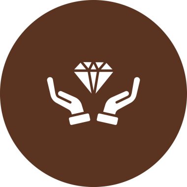 Elindeki elmas kalp logosu vektörü