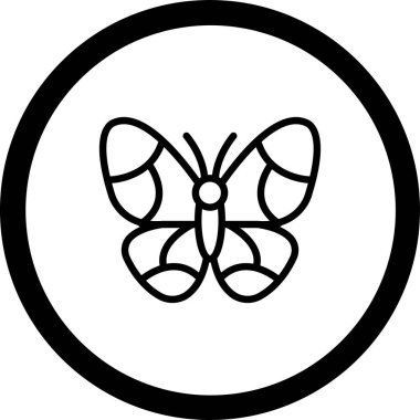 Eşsiz Kelebek Çizgisi Vektör Simgesi