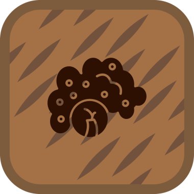 kahverengi bulut ve mantar ikonu, çizgi film tarzı