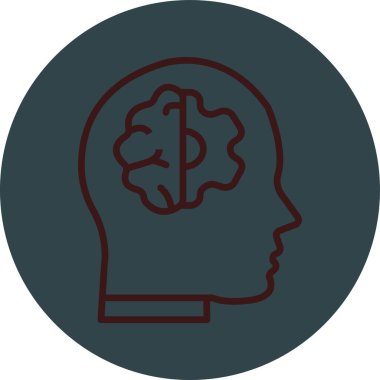 Beyin. Web simgesi basit illüstrasyon