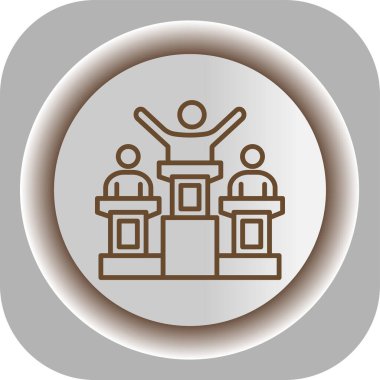 Benzersiz zafer vektör çizgisi simgesi