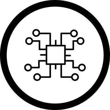 Devre kartı simgesi modada izole edilmiş arkaplan