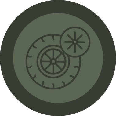 Bir tekerleğin vektör illüstrasyonu