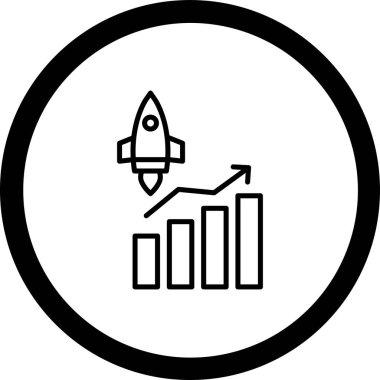Roket Vektör Satırı Simge Tasarımı