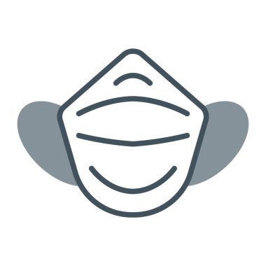 Yüz maskesi ikon vektör illüstrasyon tasarımlı tıbbi maske