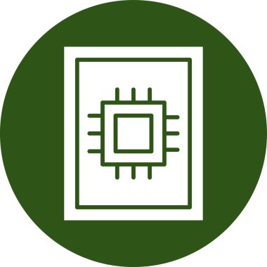 Benzersiz Cpu vektör çizgisi simgesi