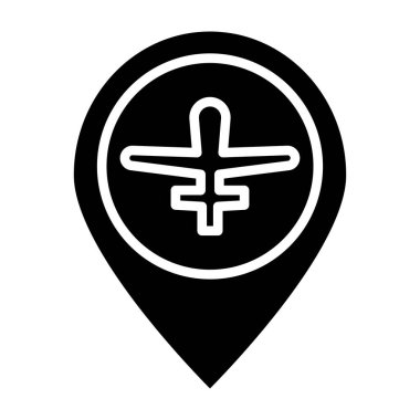 konum simgesi. Web için harita pin vektör simgesinin basit illüstrasyonu