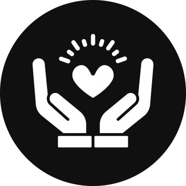 Kalp bakım vektör simgesi