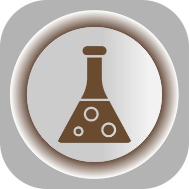 Kimya laboratuarı şişesi. Vektör. Çizim. Bilim ve teknoloji.