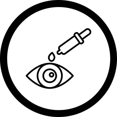 Göz ve şırınga simgesinin vektör çizimi