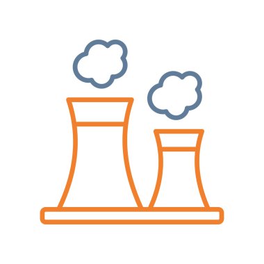 Fabrika binası ikonu. Web için fabrika vektör simgelerinin özet çizimi