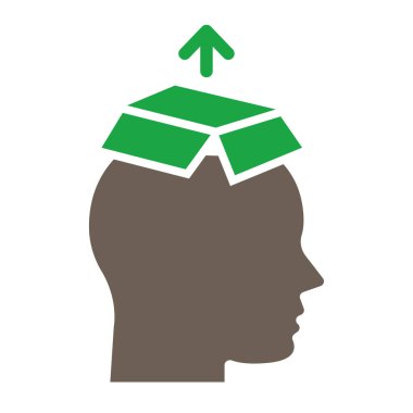 Beyin binası düz simgesi