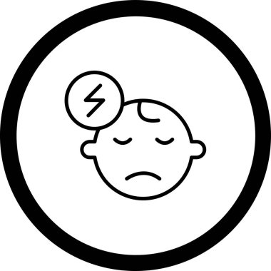 Üzgün yüzlü bir adamın vektör çizimi