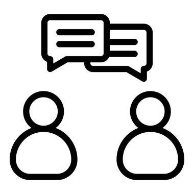 Konuşma balonu ikonu ana hatları vektörü. sosyal ağ