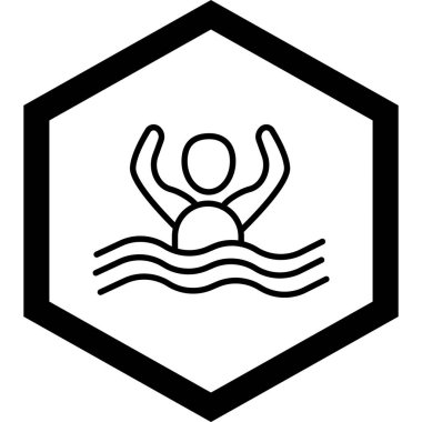 Bir yüzme havuzu simgesinin vektör çizimi