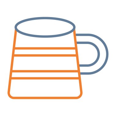 bir bardak sıcak içecek ve renk ikonu, içecek içecek konsepti, içecek işareti illüstrasyonu beyaz arkaplan