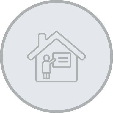 vektör evi düz daire simgesi