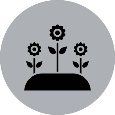 Büyüyen çiçek simgesi, vektör illüstrasyonu