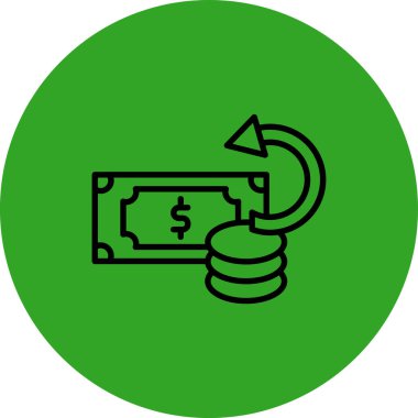 para vektör simgesi. Bu düz yuvarlak sembol eko yeşil renk kullanır ve beyaz arkaplanda izole edilir.