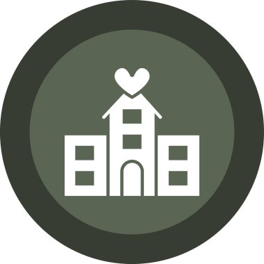 Aşk ev ikonu vektör illüstrasyonu