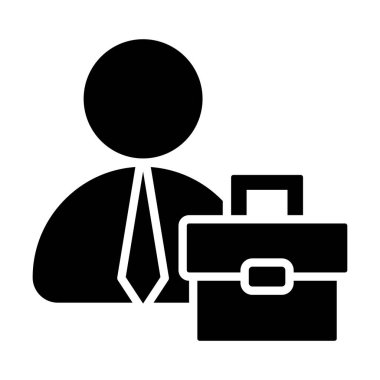 Evrak çantası vektörü glytoph simgesine sahip yönetici