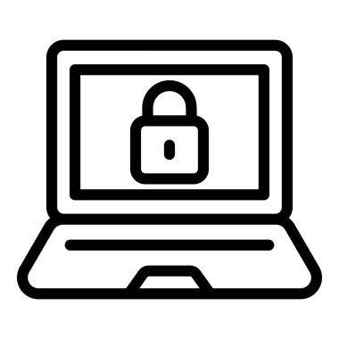 Bilgisayar kilidi simgesi. beyaz arkaplanda izole edilmiş web tasarımı için ana bilgisayar kilit vektör simgesi