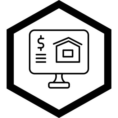 Emlak simgesi, vektör illüstrasyonu