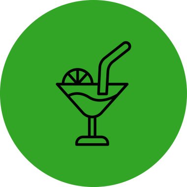 Kokteyl. Web simgesi basit illüstrasyon