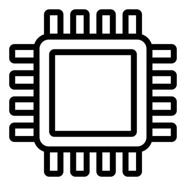çip simgesi, basit vektör illüstrasyonu
