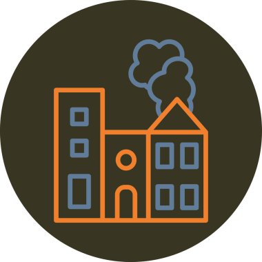 Yangın fabrikası ikonu. vektör illüstrasyonu