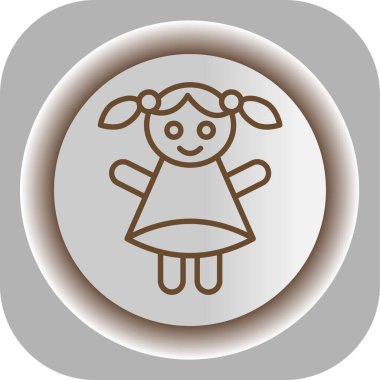 Çizgi filmdeki tatlı bir kızın vektör çizimi