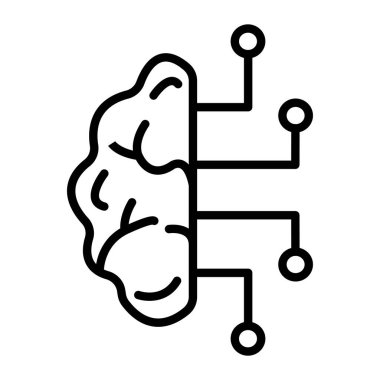 İkili kod simgesine sahip beyin, satır biçimi