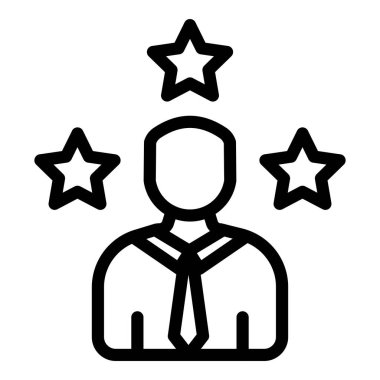 Yıldız çizgisi simgesi, kavramı ve başarısı olan yıldız