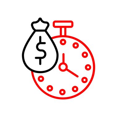 zaman yönetimi simgesi, vektör illüstrasyonu