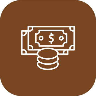 Şeffaf bir arkaplanda para vektör illüstrasyonu. Birinci kalite semboller. Konsept ve grafik tasarım için ince çizgi simgesi.