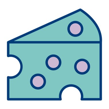 Peynir renkli vektör simgesi