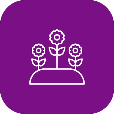 güzel çiçek çizgisi vektör simgesi