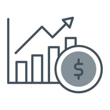 finansal büyüme grafiği simgesi, vektör illüstrasyonu