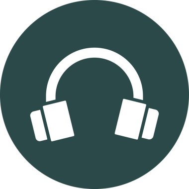 kulaklık yassı simgesi, vektör illüstrasyonu