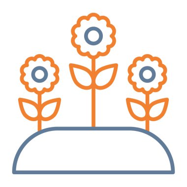 Çiçekler ve yapraklar, basit vektör tasarımı