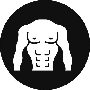 Beyaz arkaplanda izole edilmiş kas simgesi vektörü, vücut işareti