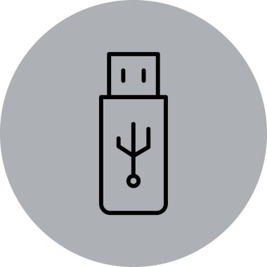 usb flash simge vektör illüstrasyonu